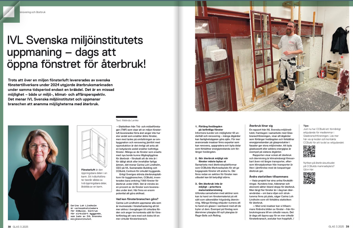 Få fönster återbrukas – men potentialen är stor